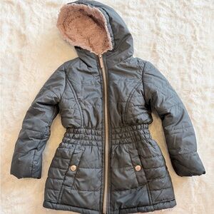 Limited Too Kids Puffer Toddler 3T Jacket - Gray with Pink Lining FK